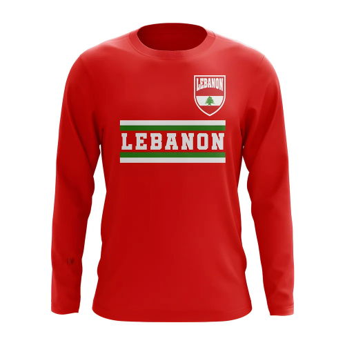 Lebanon Core Football Country Long Sleeve T-Shirt (Red)