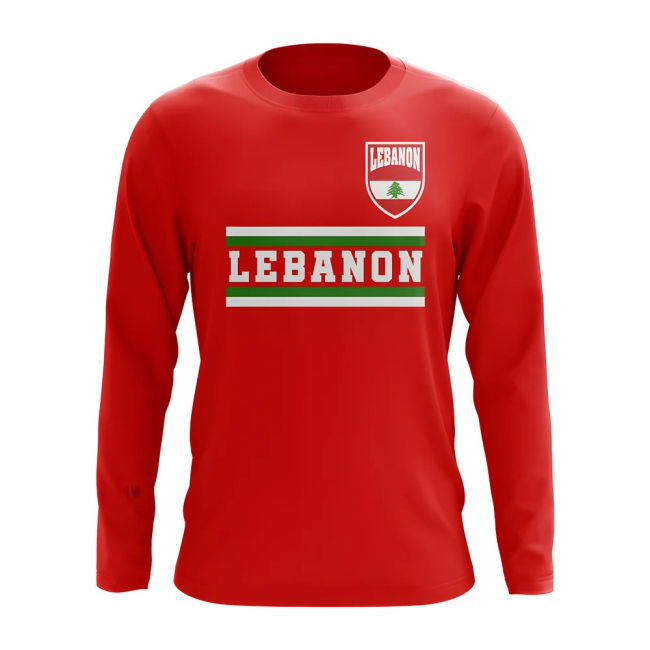 Lebanon Core Football Country Long Sleeve T-Shirt (Red)