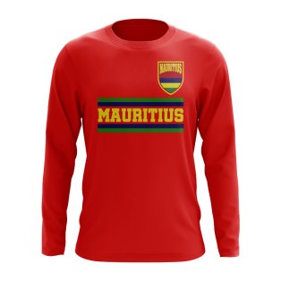 Mauritius Core Football Country Long Sleeve T-Shirt (Red)