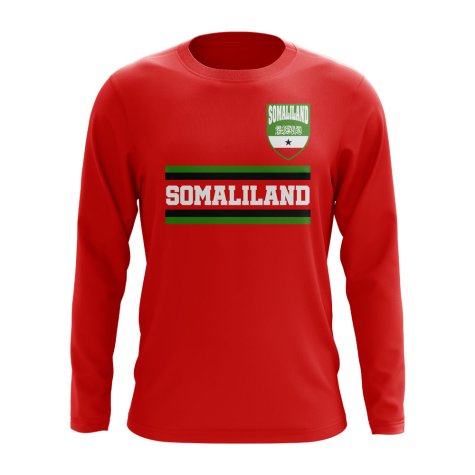 Somaliland Core Football Country Long Sleeve T-Shirt (Red)