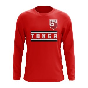 Tonga Core Football Country Long Sleeve T-Shirt (Red)