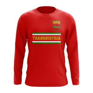 Transnistria Core Football Country Long Sleeve T-Shirt (Red)