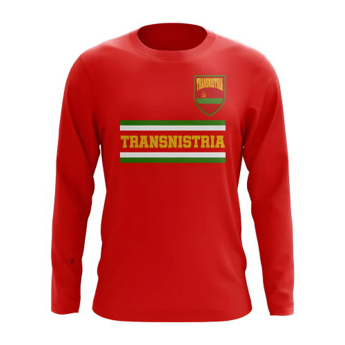 Transnistria Core Football Country Long Sleeve T-Shirt (Red)