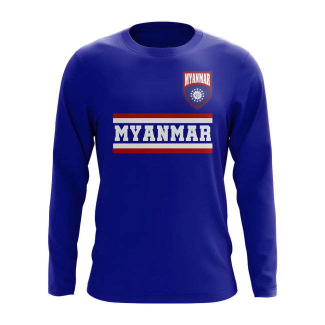 Myanmar Core Football Country Long Sleeve T-Shirt (Royal)
