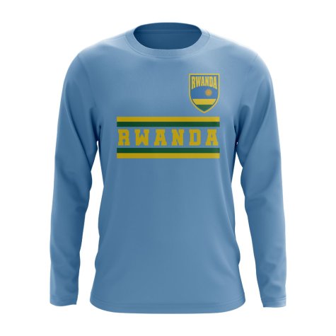 Rwanda Core Football Country Long Sleeve T-Shirt (Sky)