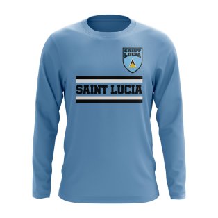 Saint Lucia Core Football Country Long Sleeve T-Shirt (Sky)