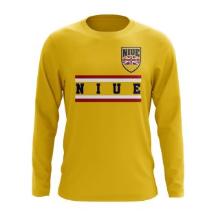 Niue Core Football Country Long Sleeve T-Shirt (Yellow)