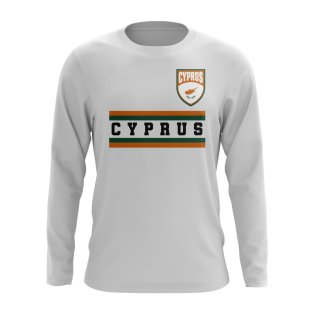 Cyprus Core Football Country Long Sleeve T-Shirt (White)