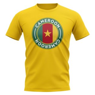 Cameroon Football Badge T-Shirt (Yellow)