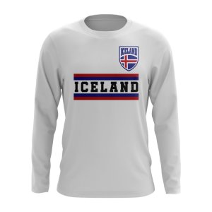 Iceland Core Football Country Long Sleeve T-Shirt (White)