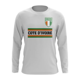 Ivory Coast Core Football Country Long Sleeve T-Shirt (White)