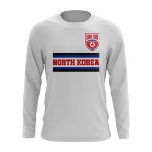 North Korea Core Football Country Long Sleeve T-Shirt (White)