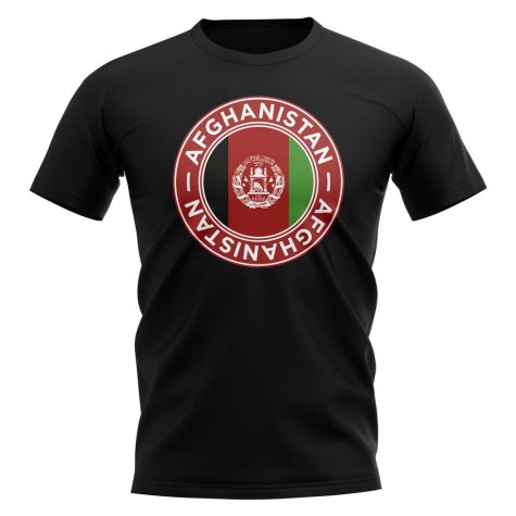 Afghanistan Football Badge T-Shirt (Black)
