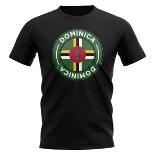 Dominica Football Badge T-Shirt (Black)