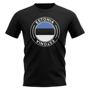 Estonia Football Badge T-Shirt (Black)