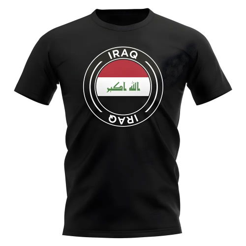 Iraq Football Badge T-Shirt (Black)