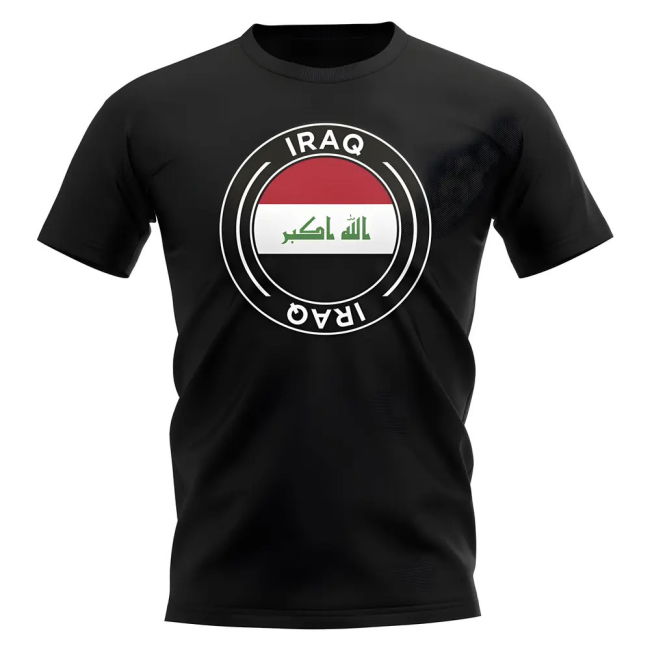Iraq Football Badge T-Shirt (Black)