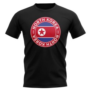 North Korea Football Badge T-Shirt (Black)