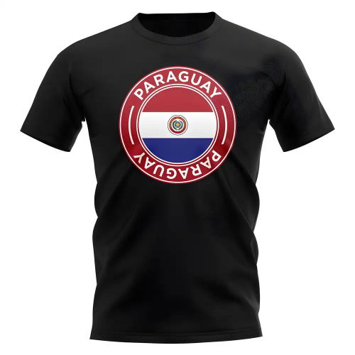 Paraguay Football Badge T-Shirt (Black)