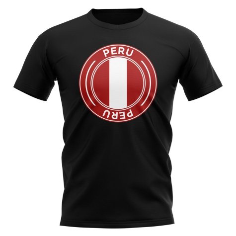 Peru Football Badge T-Shirt (Black)