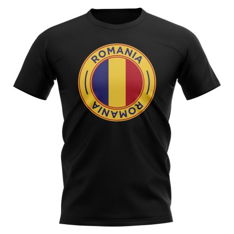 Romania Football Badge T-Shirt (Black)