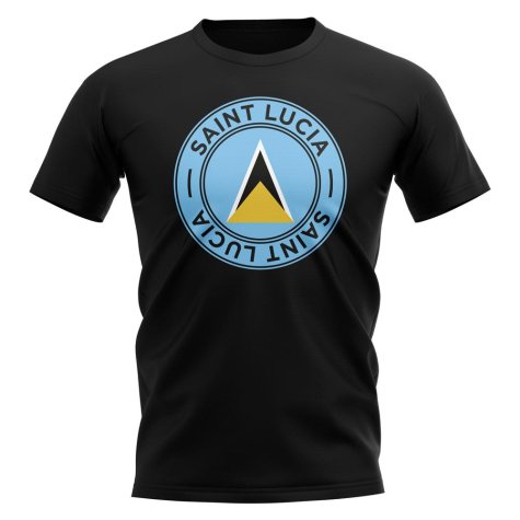 Saint Lucia Football Badge T-Shirt (Black)