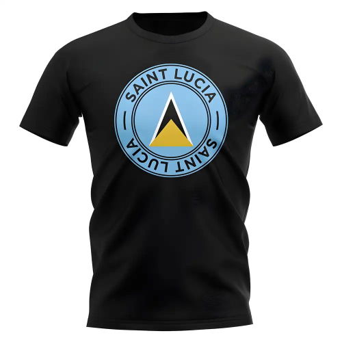 Saint Lucia Football Badge T-Shirt (Black)