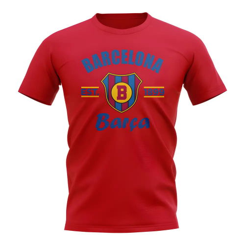 Barcelona Established Football T-Shirt (Red)
