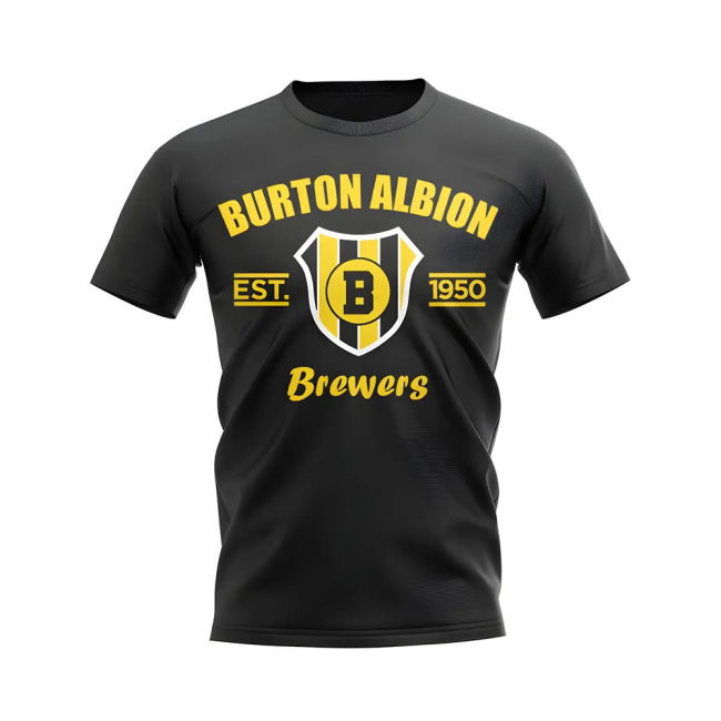 Burton Albion Established Football T-Shirt (Black)