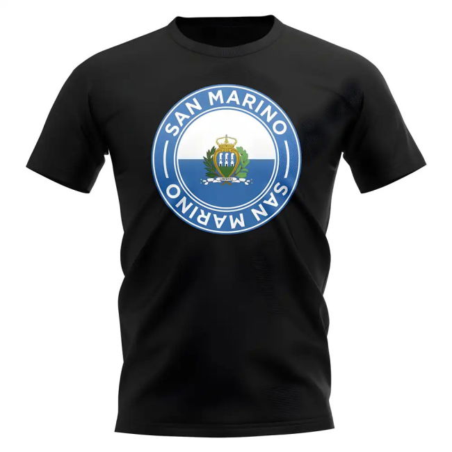 San Marino Football Badge T-Shirt (Black)