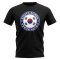 South Korea Football Badge T-Shirt (Black)