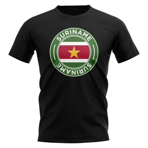 Suriname Football Badge T-Shirt (Black)