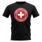 Switzerland Football Badge T-Shirt (Black)