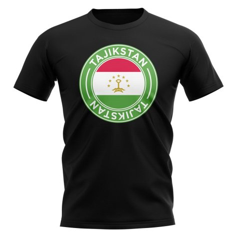 Tajikstan Football Badge T-Shirt (Black)