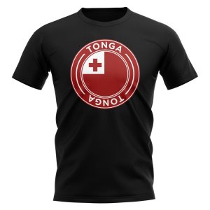Tonga Football Badge T-Shirt (Black)