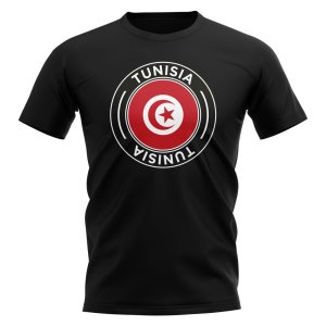 Tunisia Football Badge T-Shirt (Black)