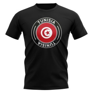 Tunisia Football Badge T-Shirt (Black)