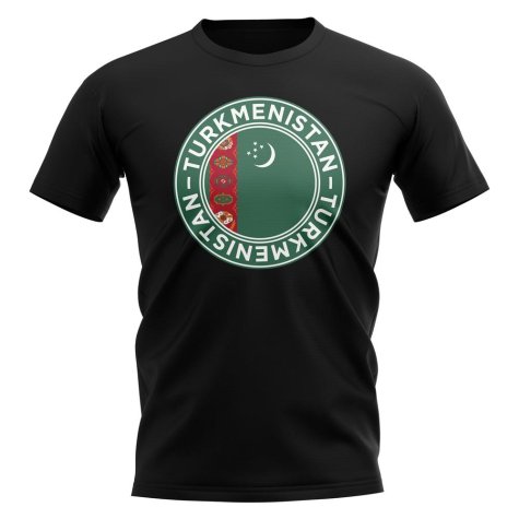 Turkmenistan Football Badge T-Shirt (Black)