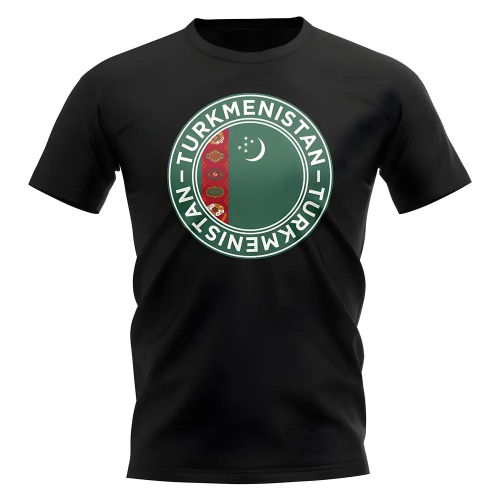 Turkmenistan Football Badge T-Shirt (Black)