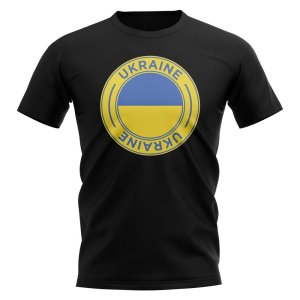 Ukraine Football Badge T-Shirt (Black)