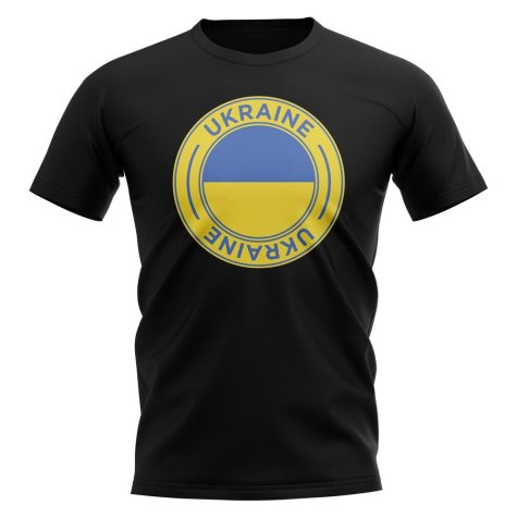 Ukraine Football Badge T-Shirt (Black)