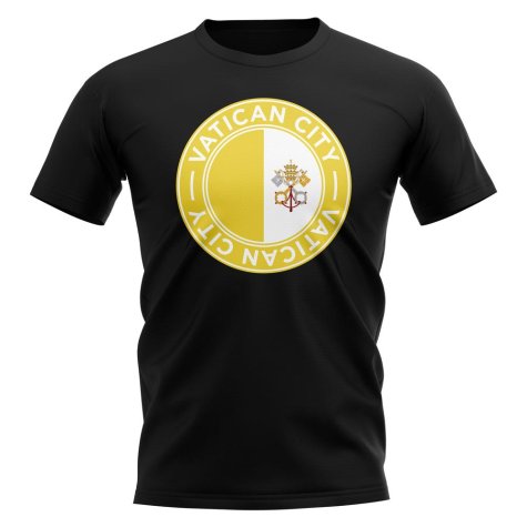 Vatican City Football Badge T-Shirt (Black)