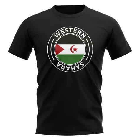 Western Sahara Football Badge T-Shirt (Black)