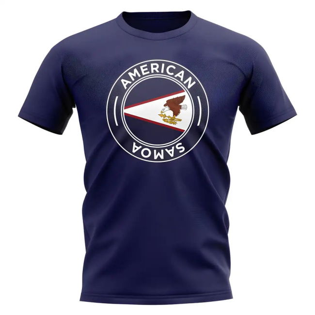 American Samoa Football Badge T-Shirt (Navy)