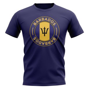 Barbados Football Badge T-Shirt (Navy)