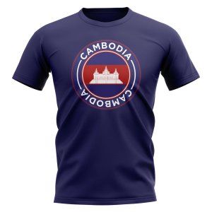 Cambodia Football Badge T-Shirt (Navy)