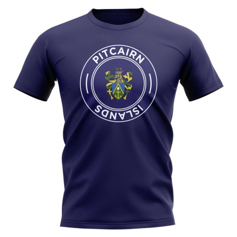 Pitcairn Islands Football Badge T-Shirt (Navy)