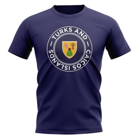Turks and Caicos Islands Football Badge T-Shirt (Navy)