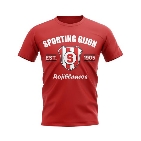 Sporting Gijon Established Football T-Shirt (Red)