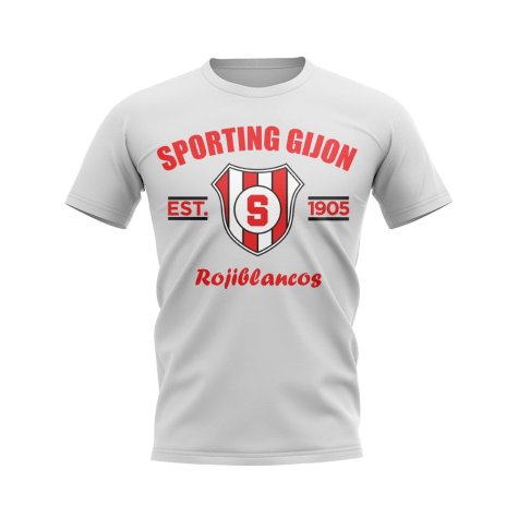 Sporting Gijon Established Football T-Shirt (White)